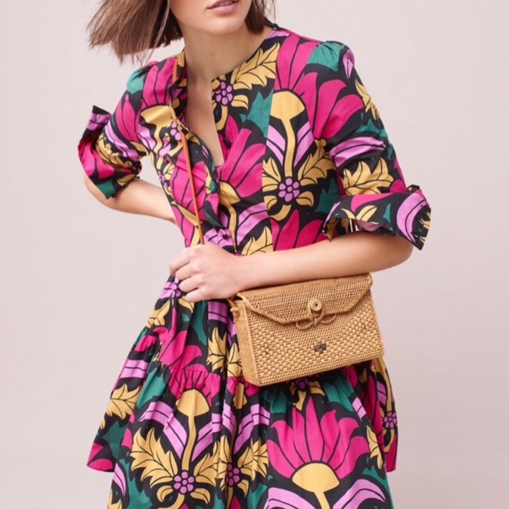 J. CREW Tiered Dress in Ratti® Grandi Fiori Print